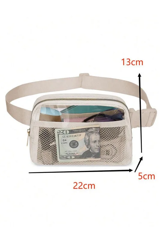 Adjustable Straps Zipper Clear Waist Bag