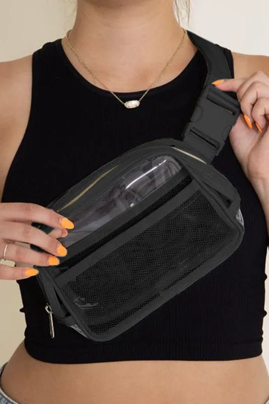 Adjustable Straps Zipper Clear Waist Bag