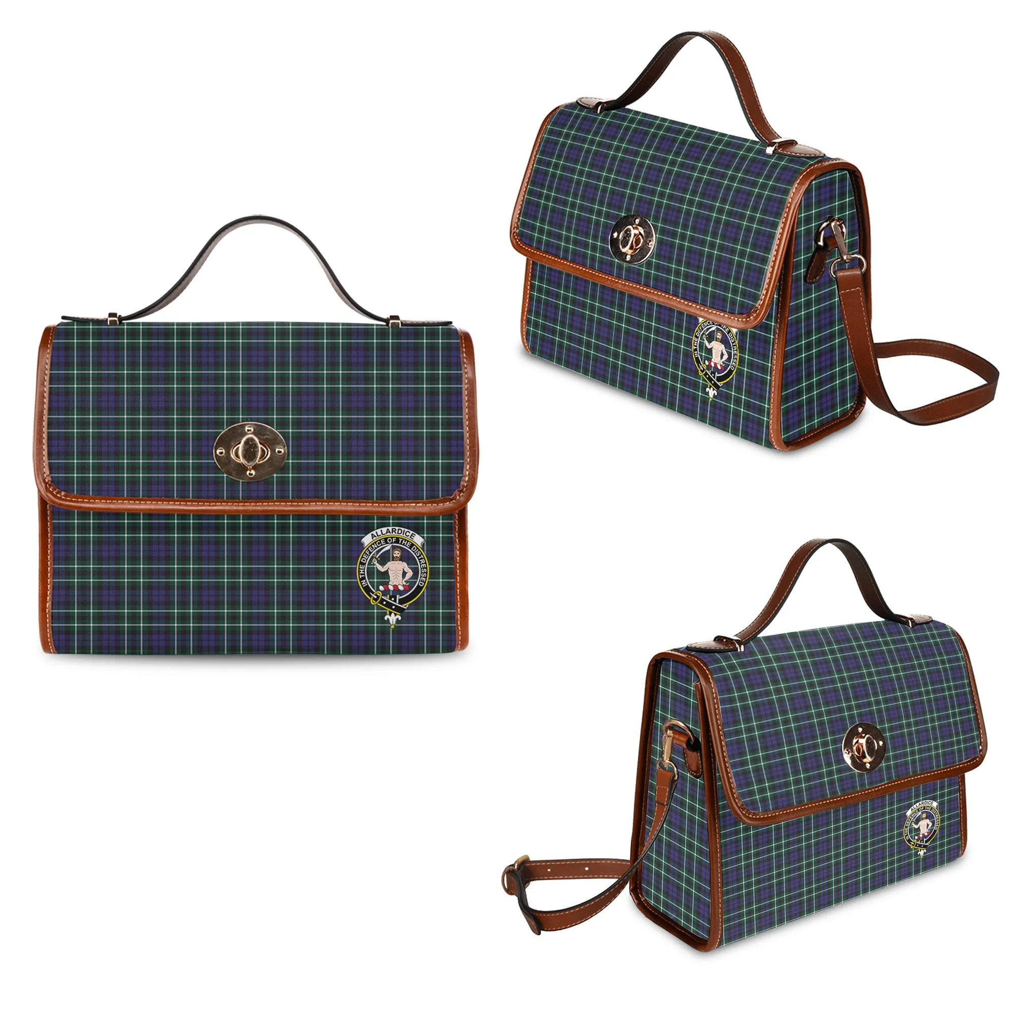 Allardice Tartan Waterproof Canvas Bag with Family Crest