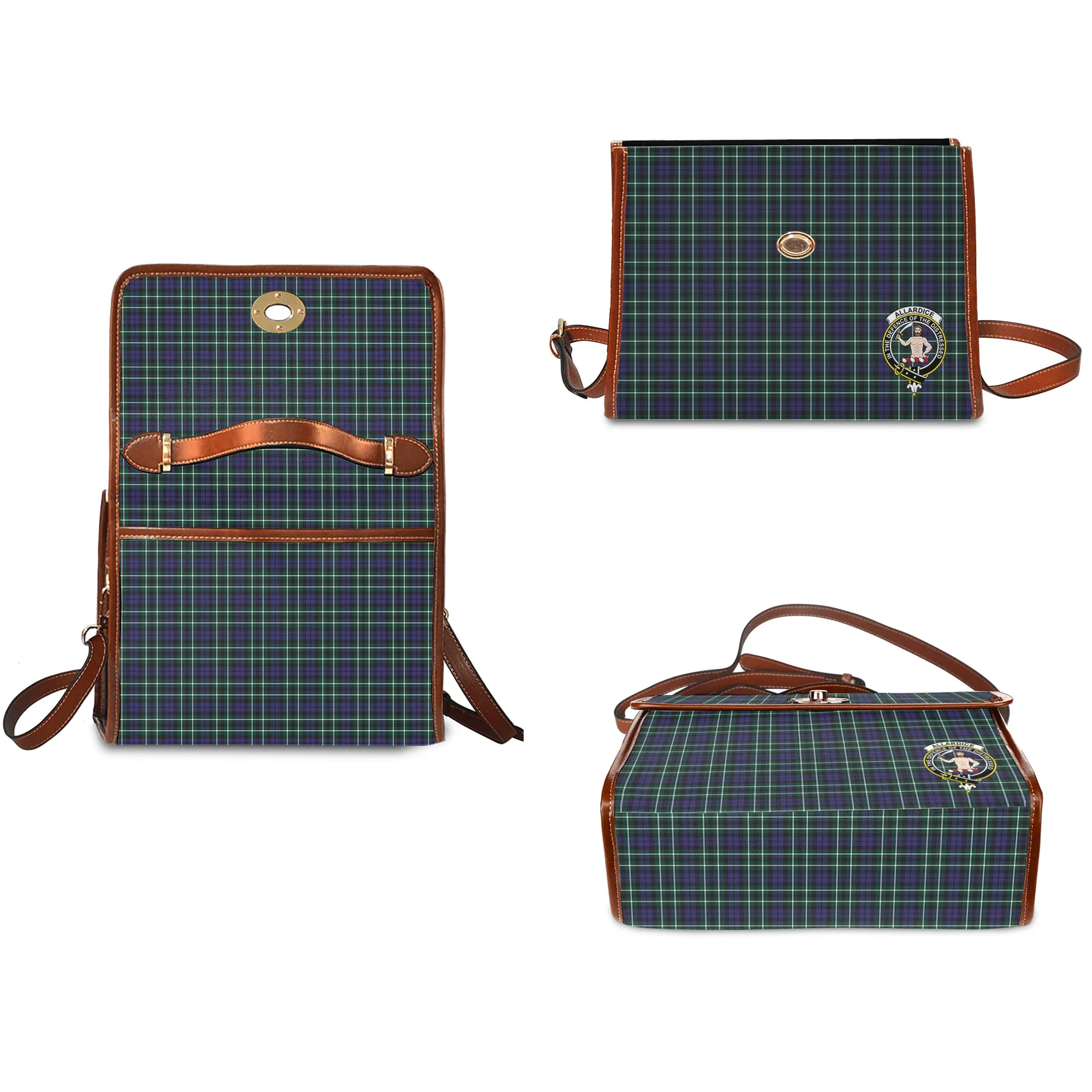 Allardice Tartan Waterproof Canvas Bag with Family Crest