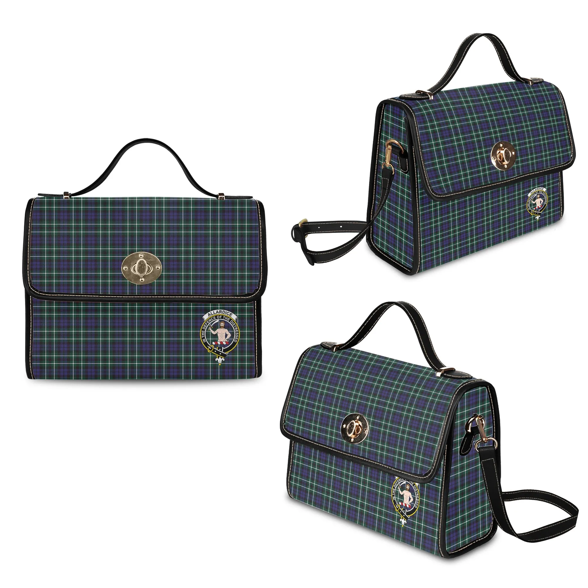 Allardice Tartan Waterproof Canvas Bag with Family Crest