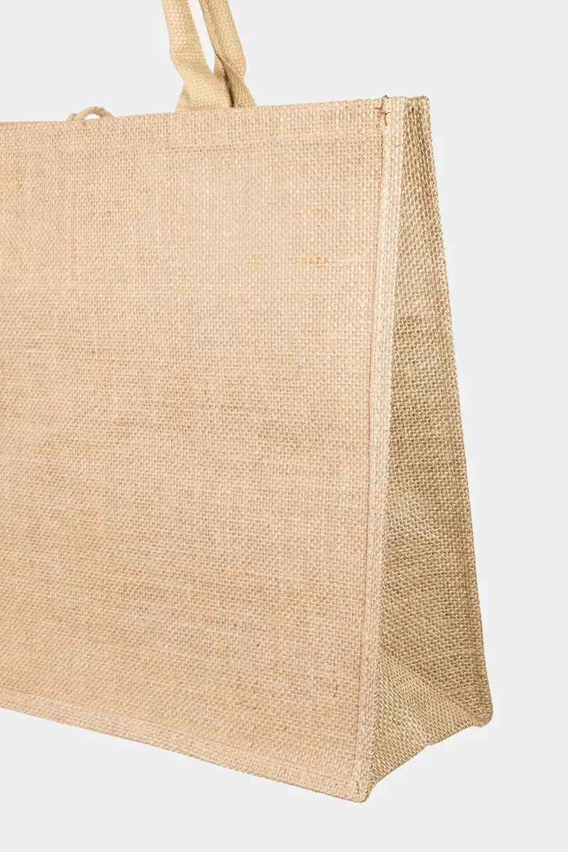 American Flag Burlap Tote Bag