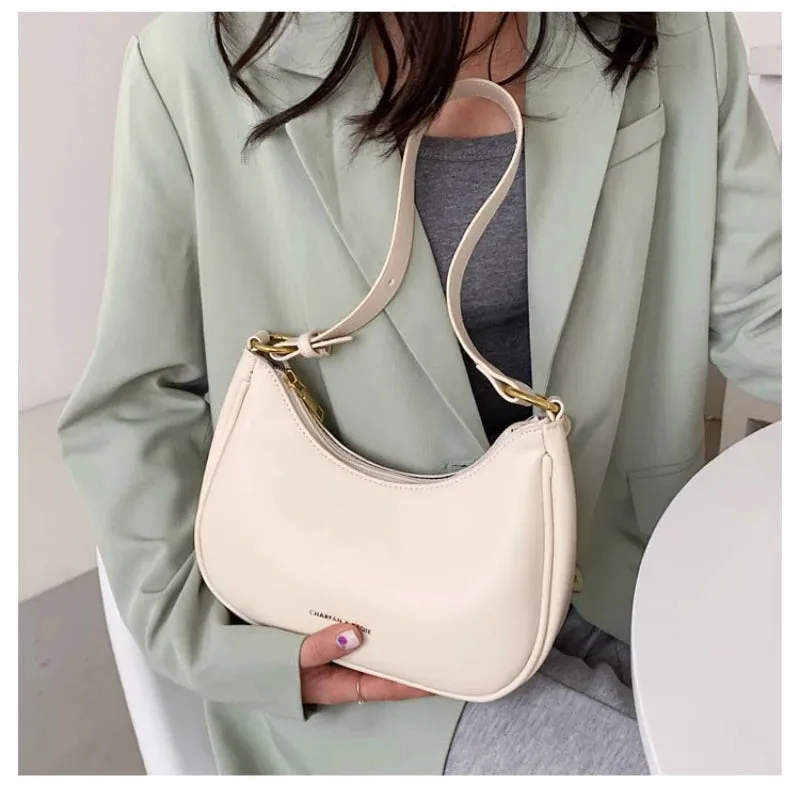 Amozae-White Half Moon Armpit Bag Women's Summer New Trendy Premium Crossbody Bag Versatile Ins Super Hot Shoulder Bag handbags