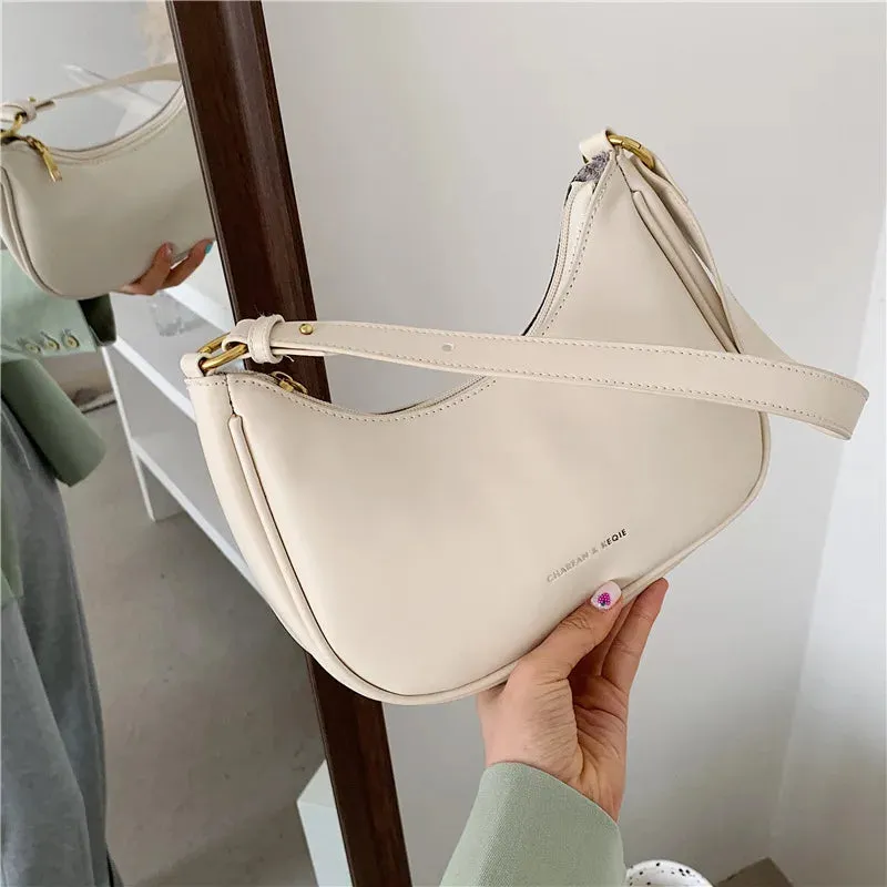 Amozae-White Half Moon Armpit Bag Women's Summer New Trendy Premium Crossbody Bag Versatile Ins Super Hot Shoulder Bag handbags