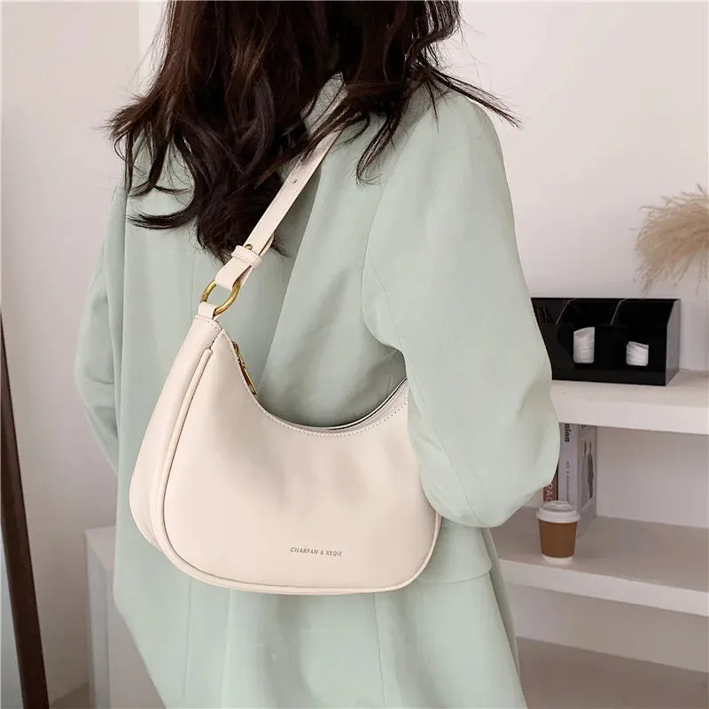 Amozae-White Half Moon Armpit Bag Women's Summer New Trendy Premium Crossbody Bag Versatile Ins Super Hot Shoulder Bag handbags