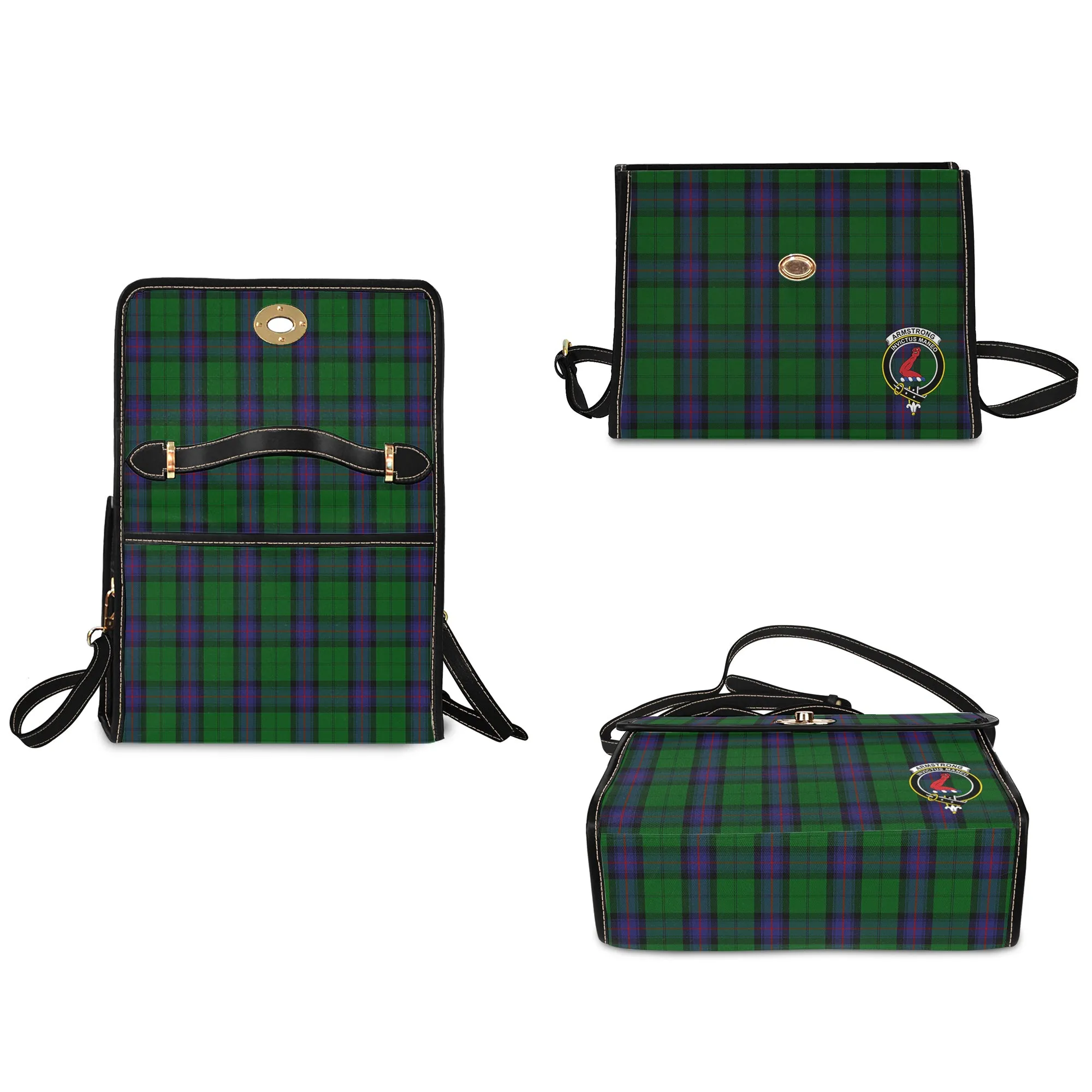 Armstrong Tartan Waterproof Canvas Bag with Family Crest