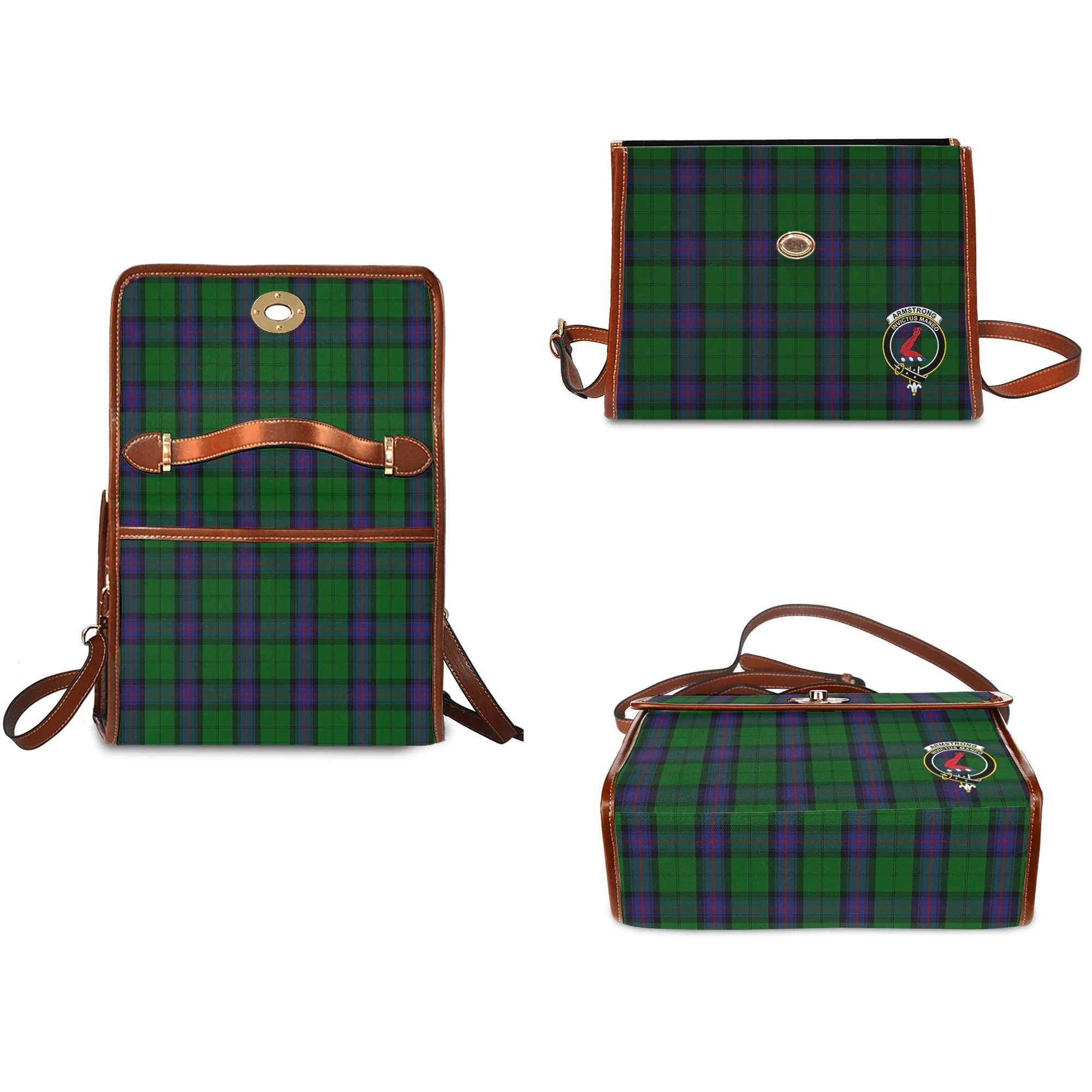 Armstrong Tartan Waterproof Canvas Bag with Family Crest