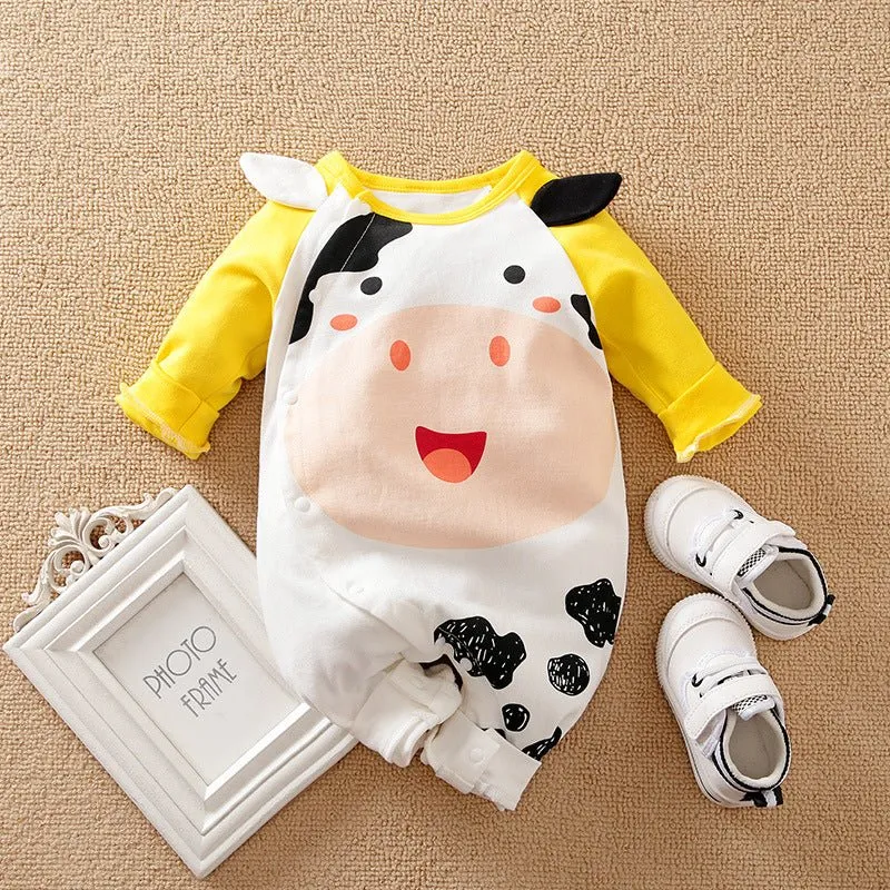 Baby Adorable Cow Print Jumpsuit (2 Colors)