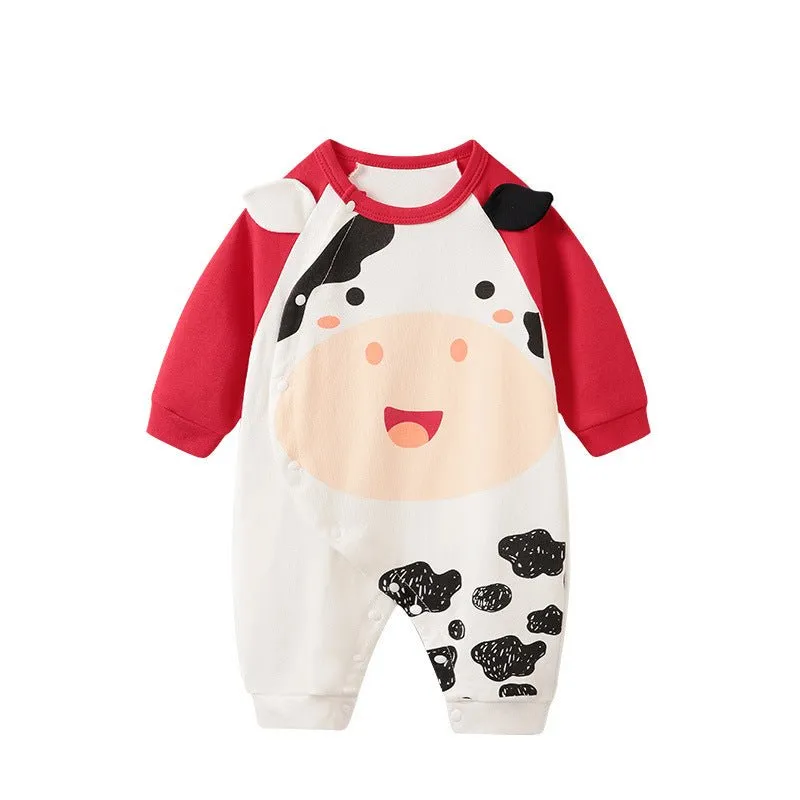 Baby Adorable Cow Print Jumpsuit (2 Colors)