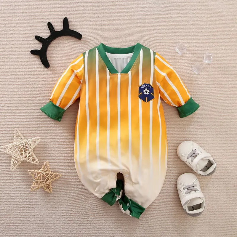 Baby Boy Soccer Style Jumpsuit (6 Designs)