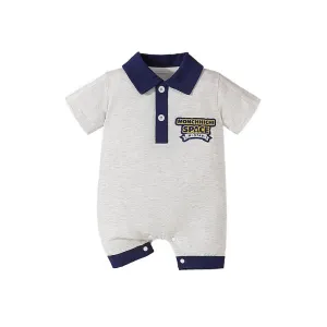 Baby Boy Space Embroidered Design Jumpsuit