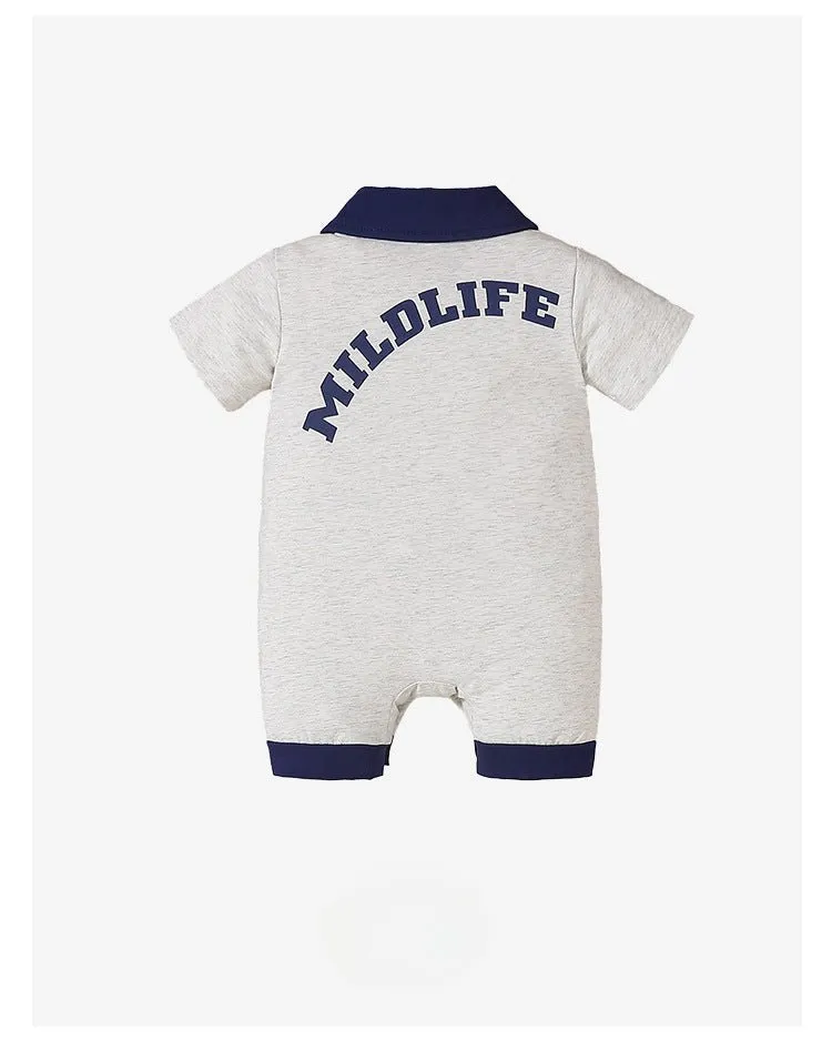 Baby Boy Space Embroidered Design Jumpsuit