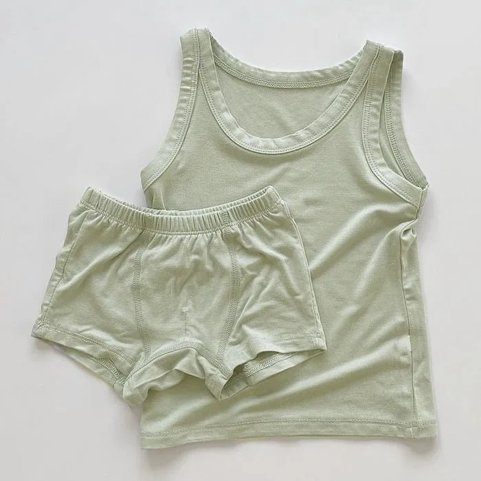 Baby Boy Summer Tank Top with Shorts Set (4 Colors)