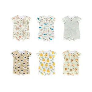 Baby's Animal   Mixed Prints Short Sleeve Onesie (6 Designs)