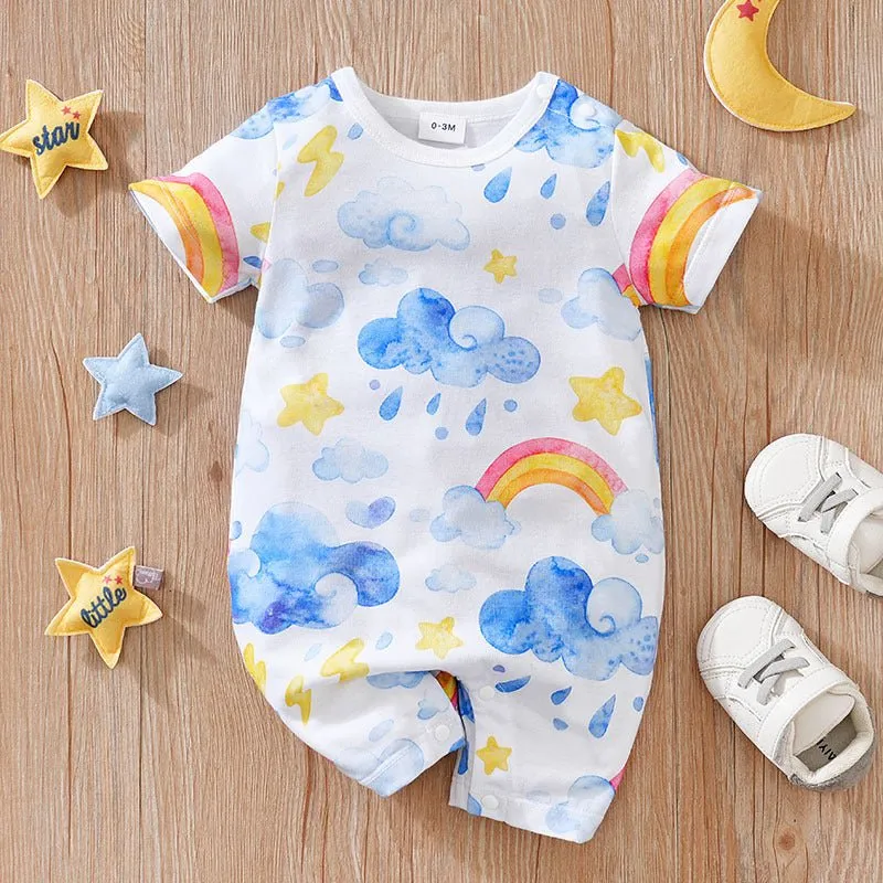 Baby's Short Sleeve Cartoon Design Onesie (5 Designs)