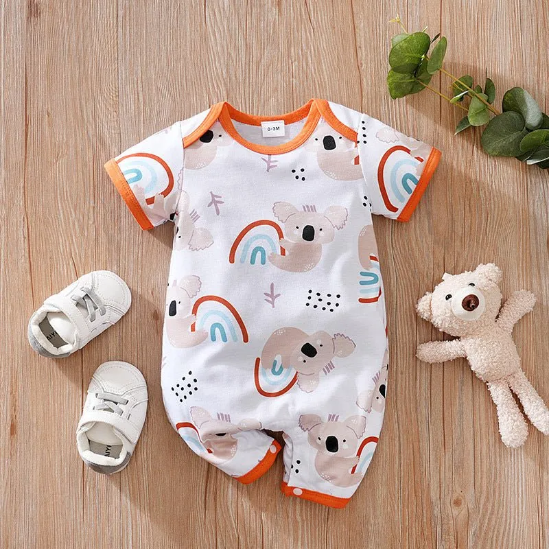 Baby's Short Sleeve Cartoon Design Onesie (5 Designs)