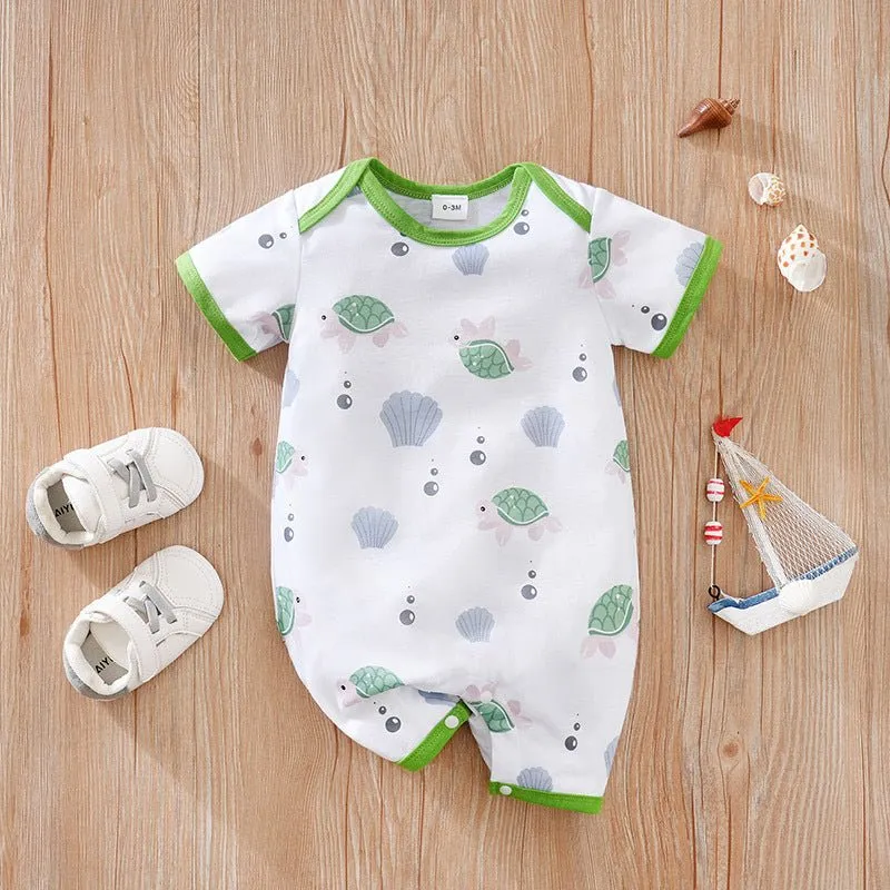 Baby's Short Sleeve Cartoon Design Onesie (5 Designs)