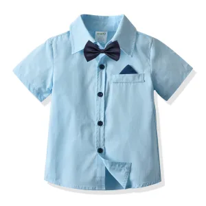 Baby/Toddler Boy's Lapel Collar Button Design Blue Shirt