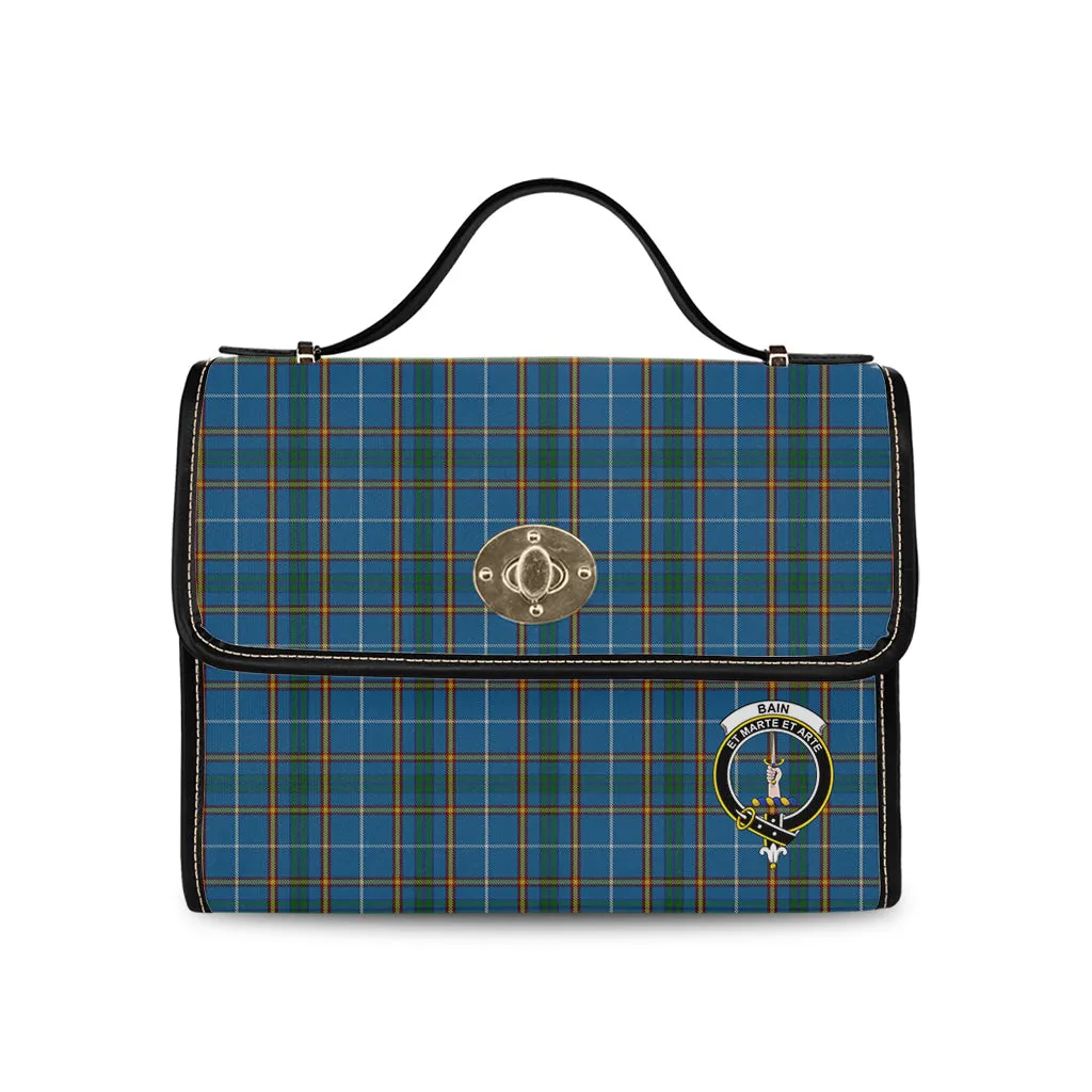 Bain Tartan Waterproof Canvas Bag with Family Crest