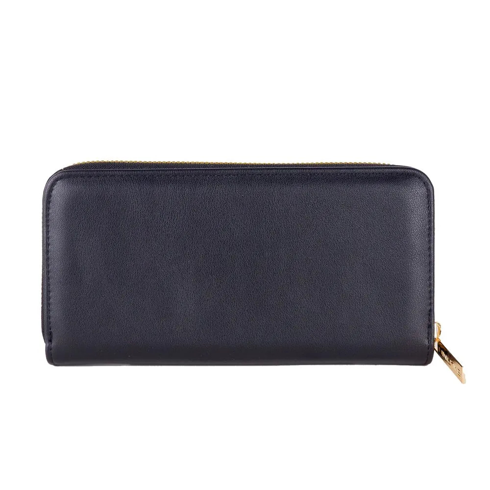 Baldinini Trend Chic Black Leather Zip Women's Wallet