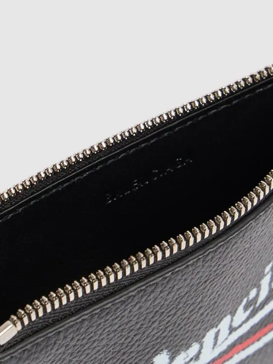 Balenciaga   Printed leather zip wallet 