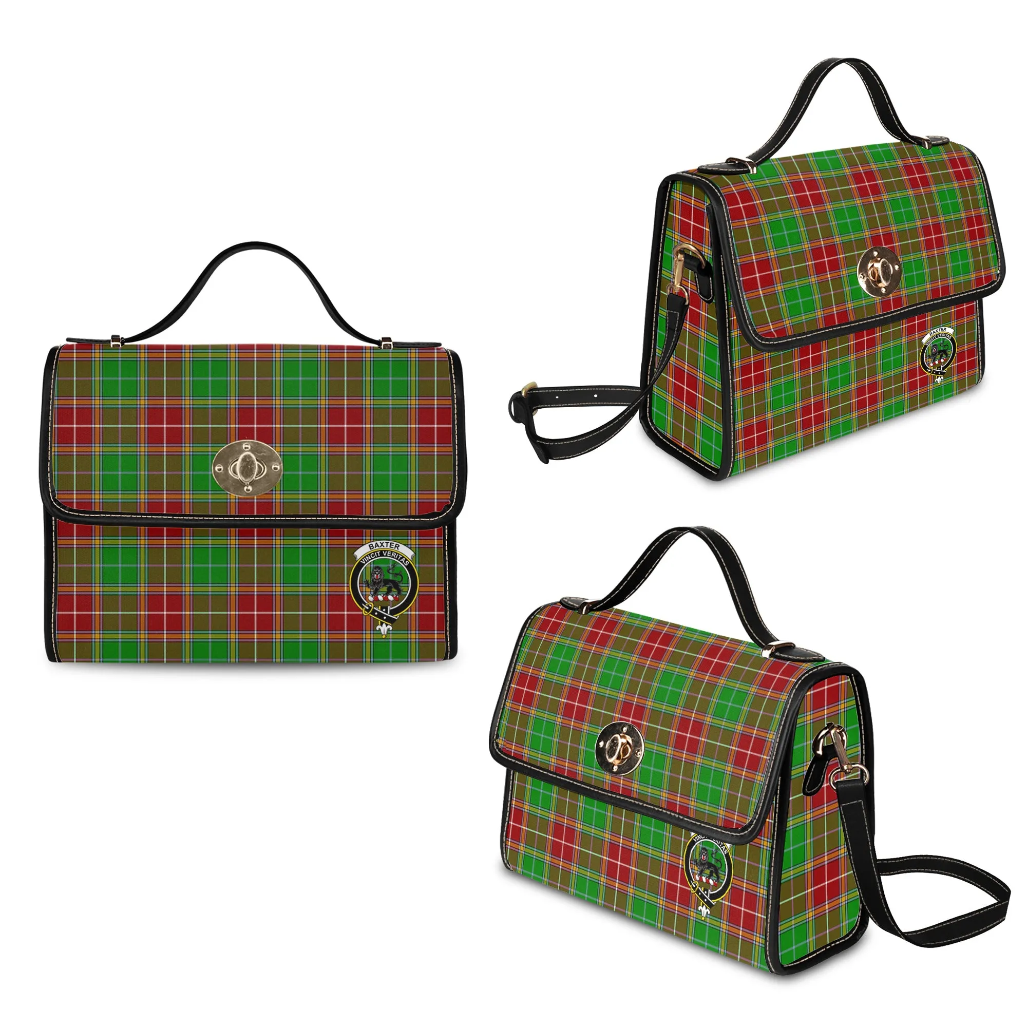 Baxter Modern Tartan Waterproof Canvas Bag with Family Crest