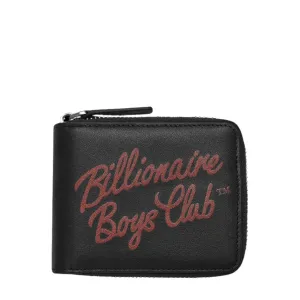 Billionaire Boys Club Script Logo Black Leather Wallet