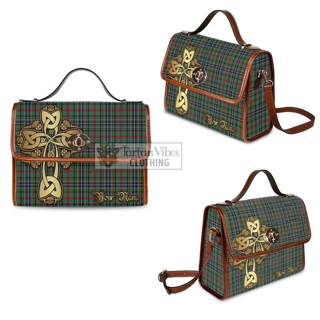 Bisset Tartan Waterproof Canvas Bag Golden Thistle Celtic Cross Style