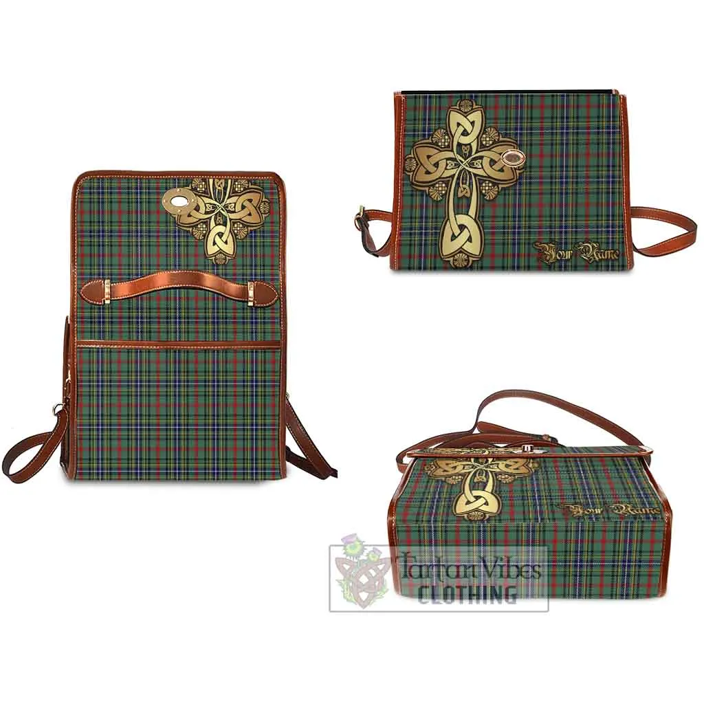 Bisset Tartan Waterproof Canvas Bag Golden Thistle Celtic Cross Style