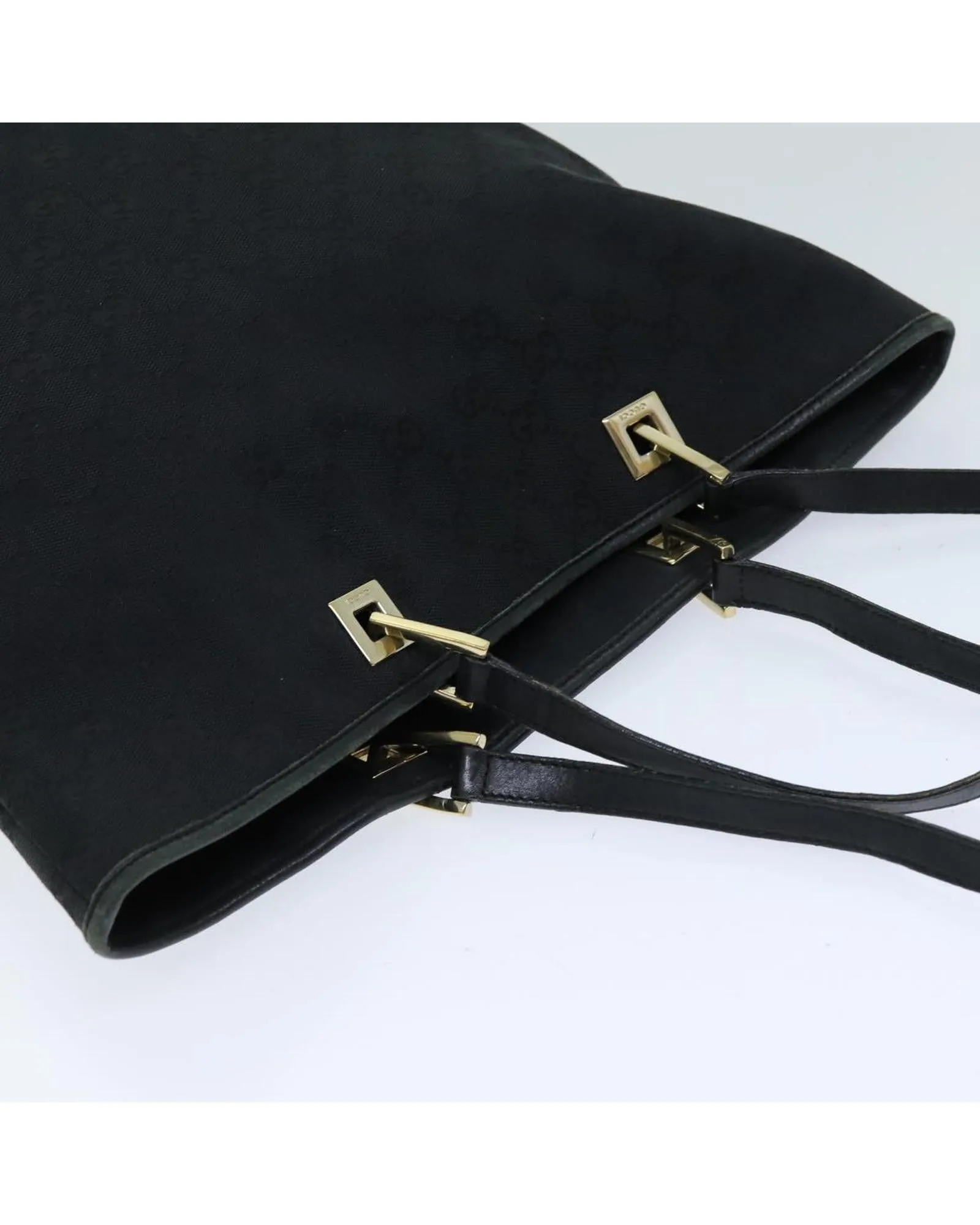 Black GG Canvas Tote Bag with Authenticity Made in Italy