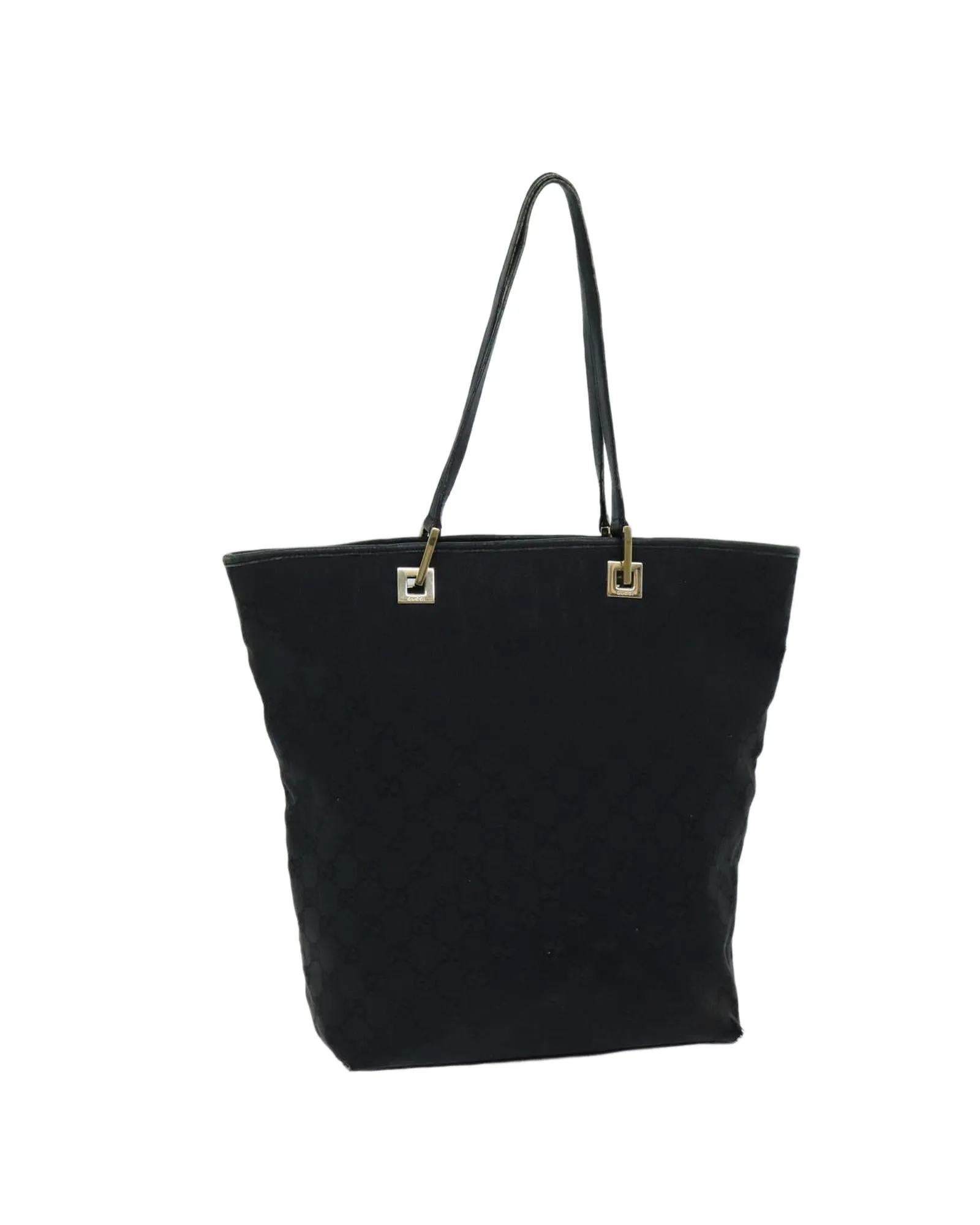 Black GG Canvas Tote Bag with Authenticity Made in Italy