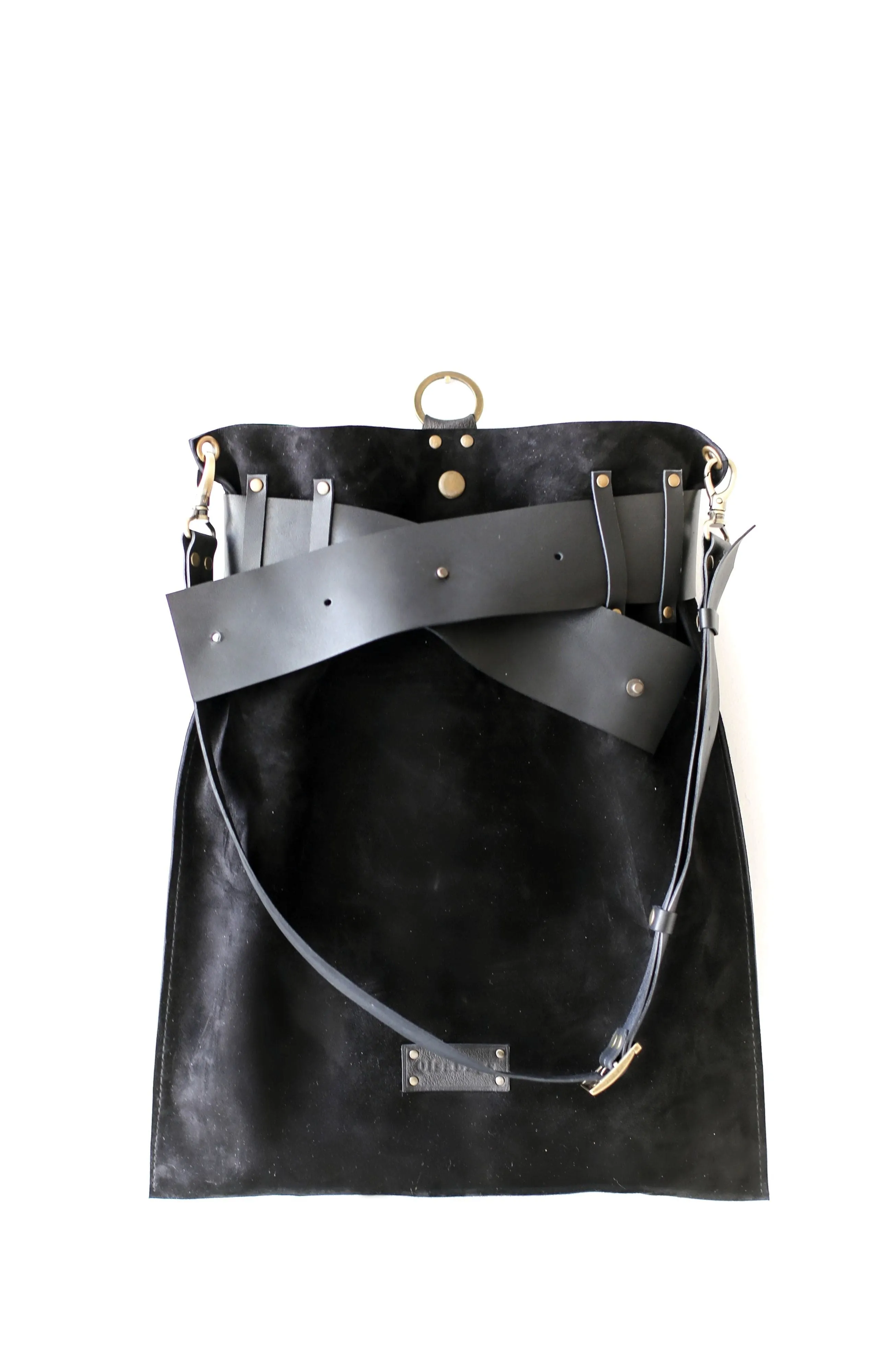 Black Minimal Leather Backpack