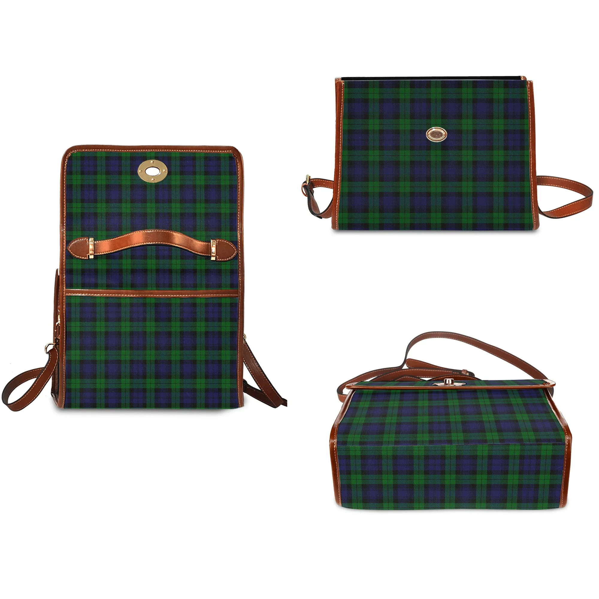 Black Watch Tartan Waterproof Canvas Bag