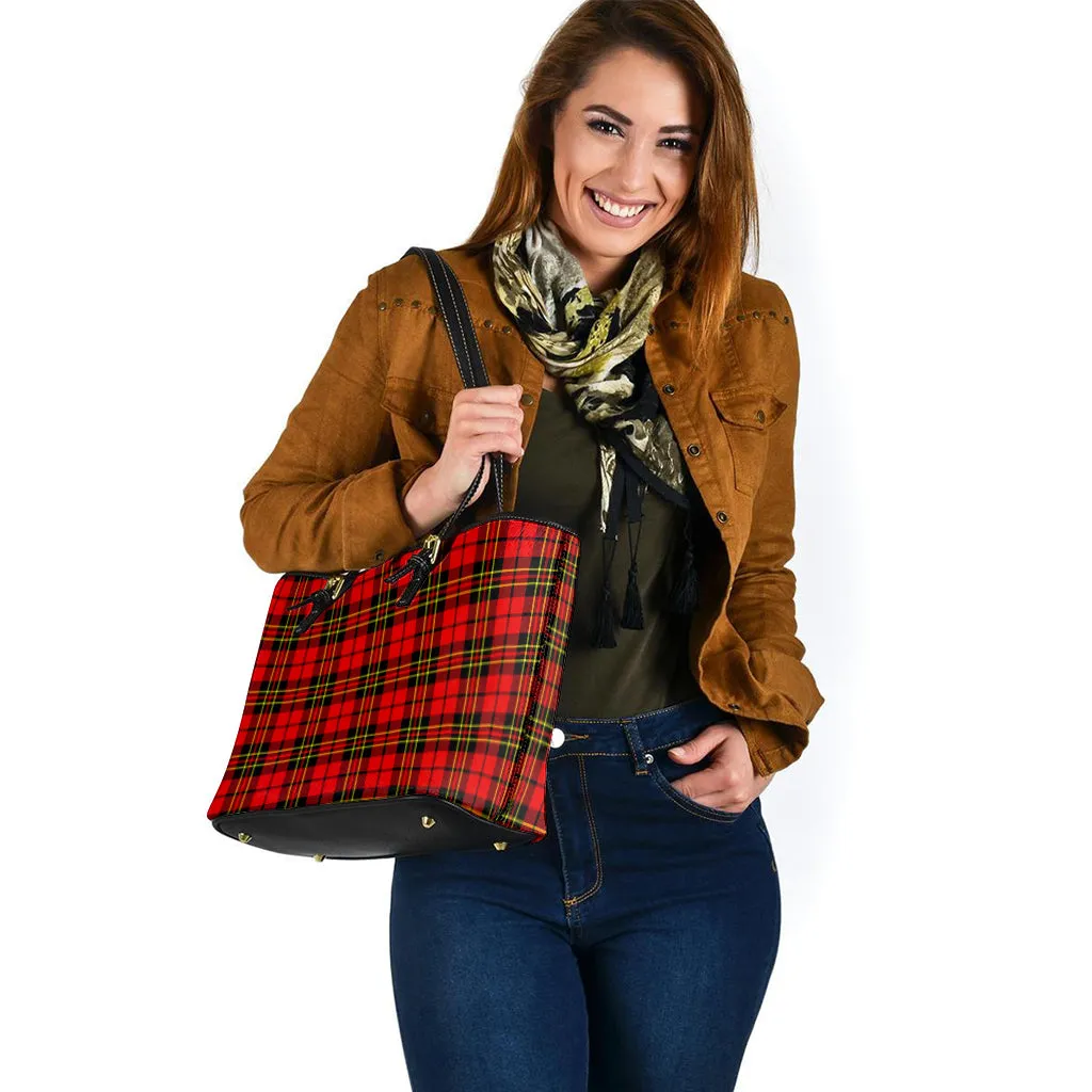 Brodie Modern Tartan Leather Tote Bag