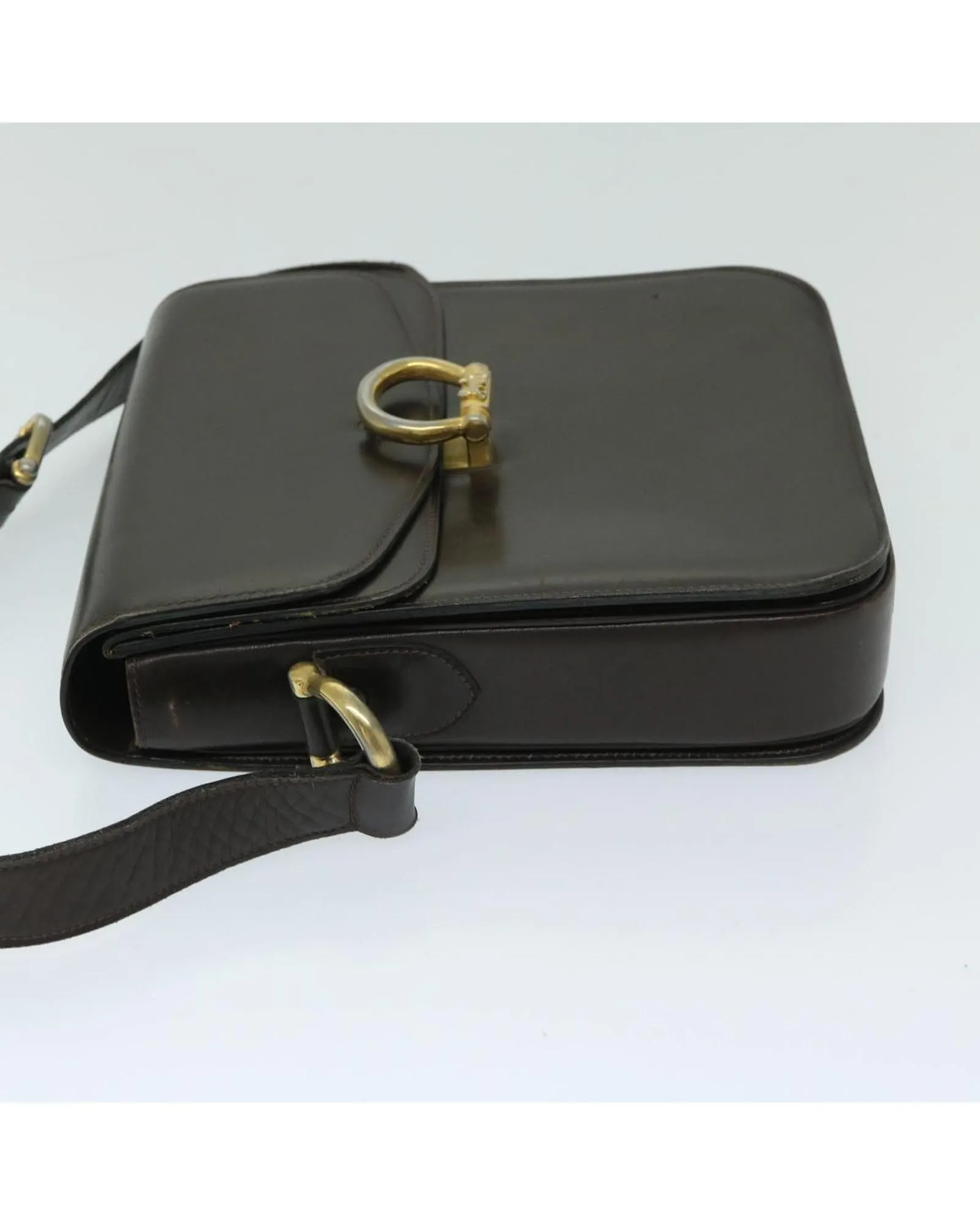 Brown Leather Horse Carriage Shoulder Bag