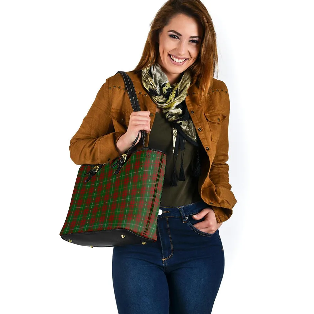 Bruce Hunting Tartan Leather Tote Bag