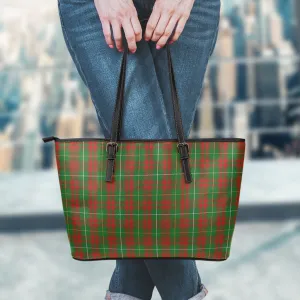 Bruce Hunting Tartan Leather Tote Bag