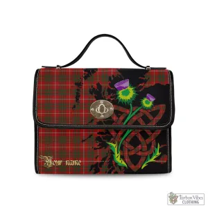 Bruce Tartan Waterproof Canvas Bag with Scotland Map and Thistle Celtic Accents