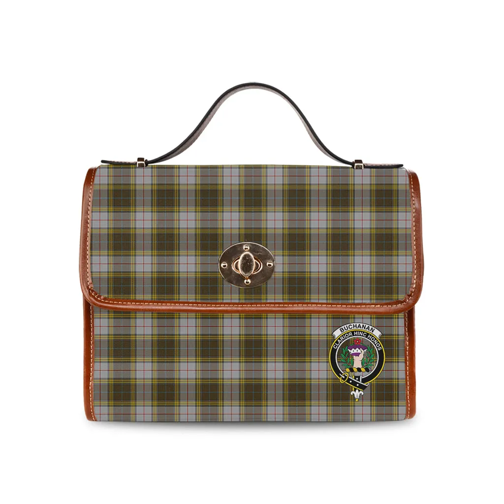 Buchanan Dress Tartan Waterproof Canvas Bag with Family Crest