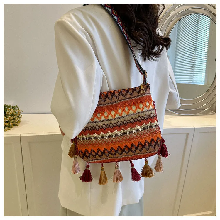 CL1148 - Trendy Retro Crossbody Woven Bag