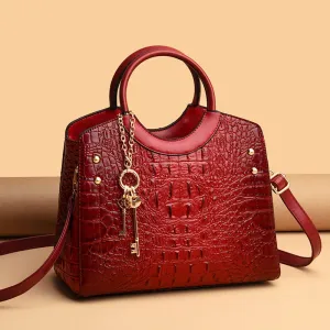 Crocodile Leather Vintage Shoulder Bag