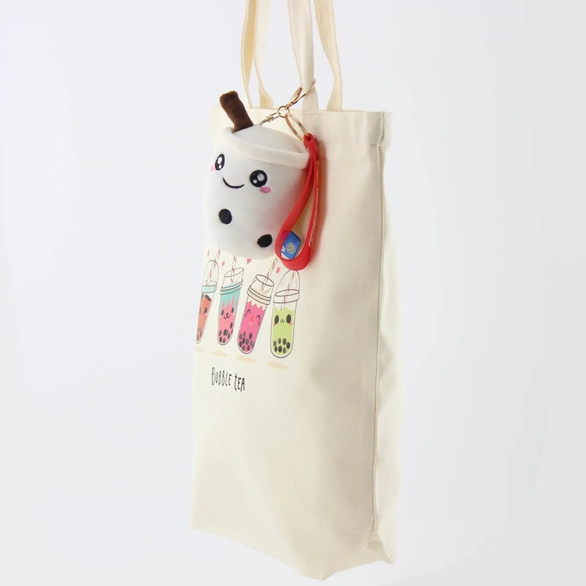 Cute Boba Anime Bubble Tea Print Gift Boba Lovers Women Canvas Tote Bag