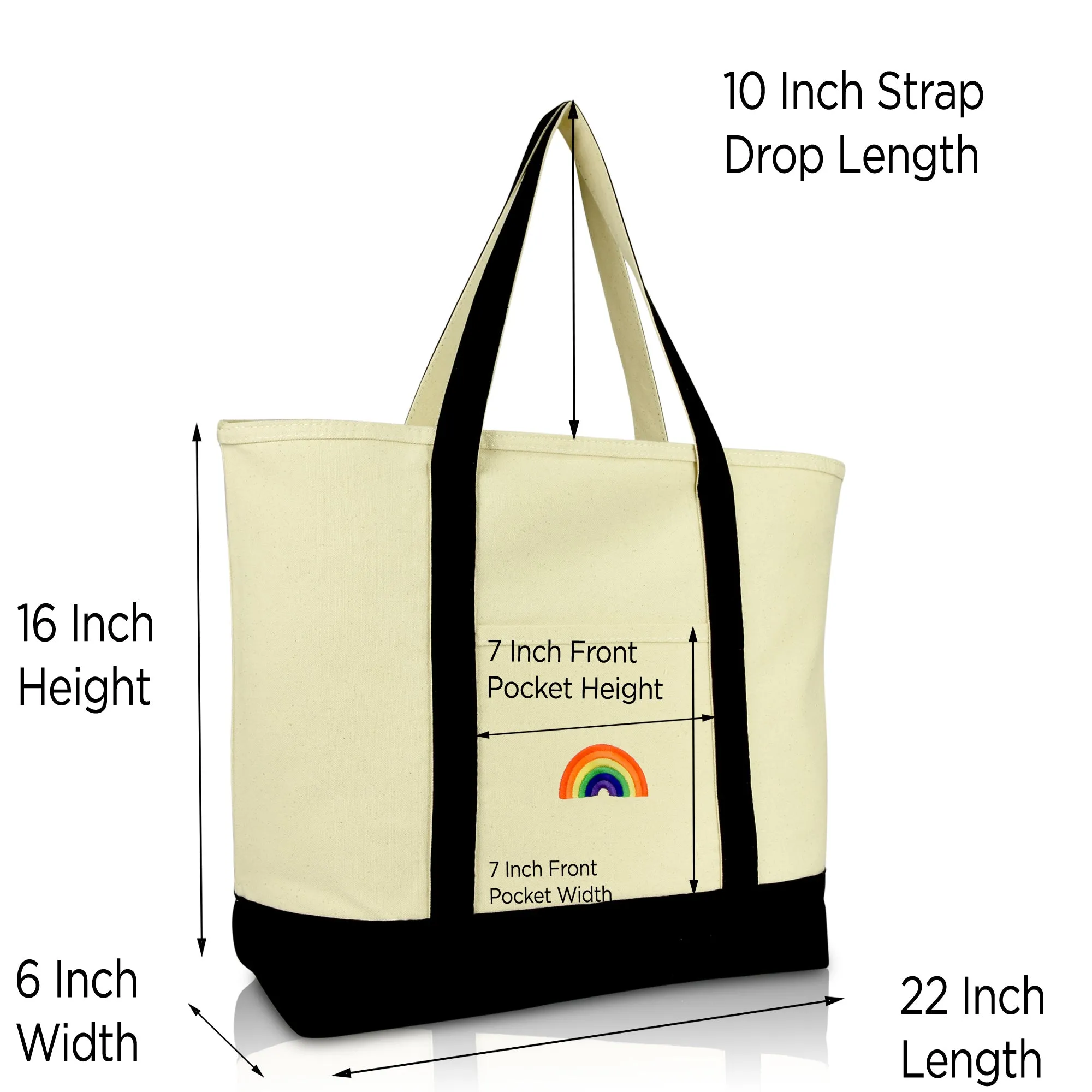 Dalix Rainbow Tote Bag