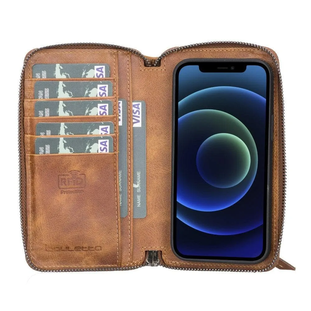 Detachable Leather Zipper Wallet Cases for Apple iPhone 13 Series