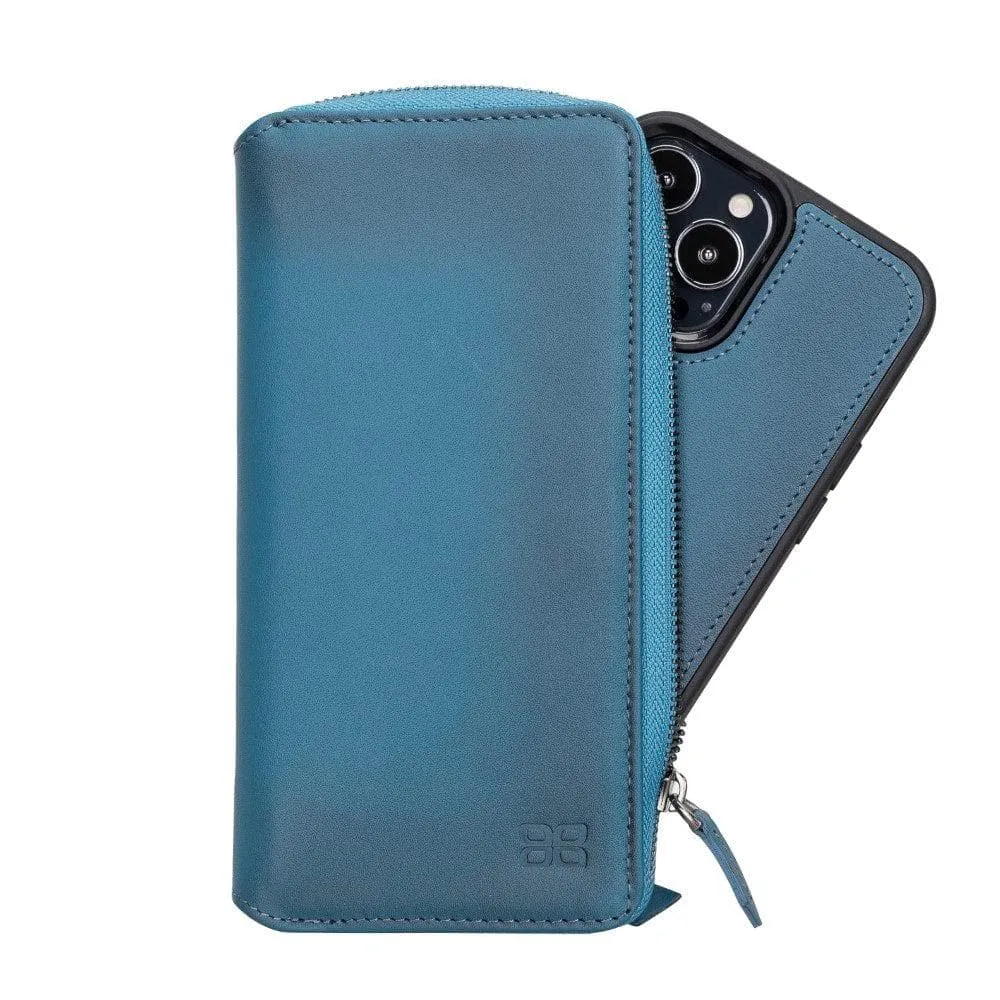 Detachable Leather Zipper Wallet Cases for Apple iPhone 13 Series