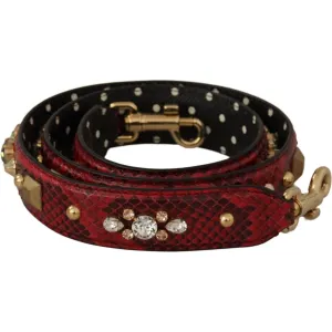 Dolce & Gabbana Red Python Leather Shoulder Bag Strap