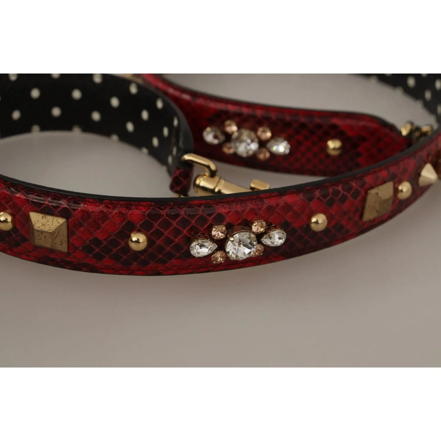 Dolce & Gabbana Red Python Leather Shoulder Bag Strap