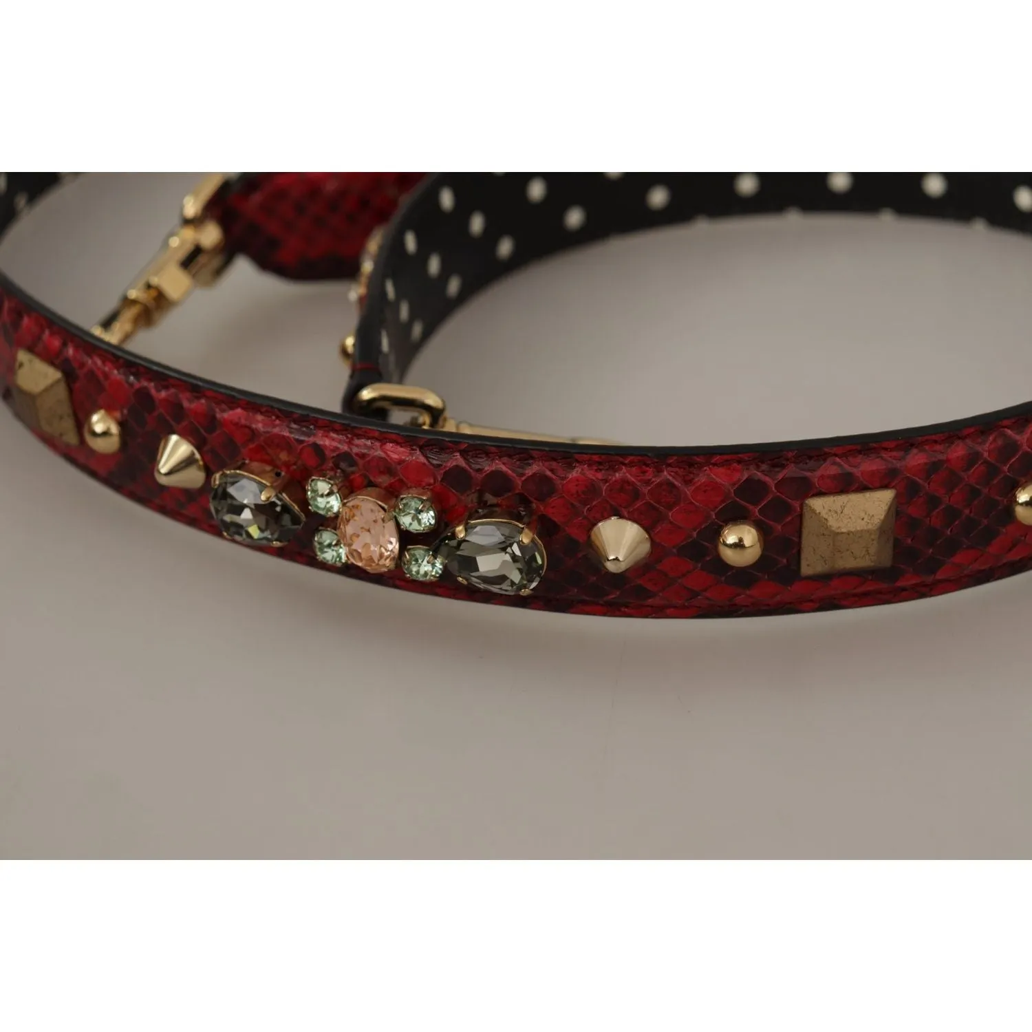 Dolce & Gabbana Red Python Leather Shoulder Bag Strap