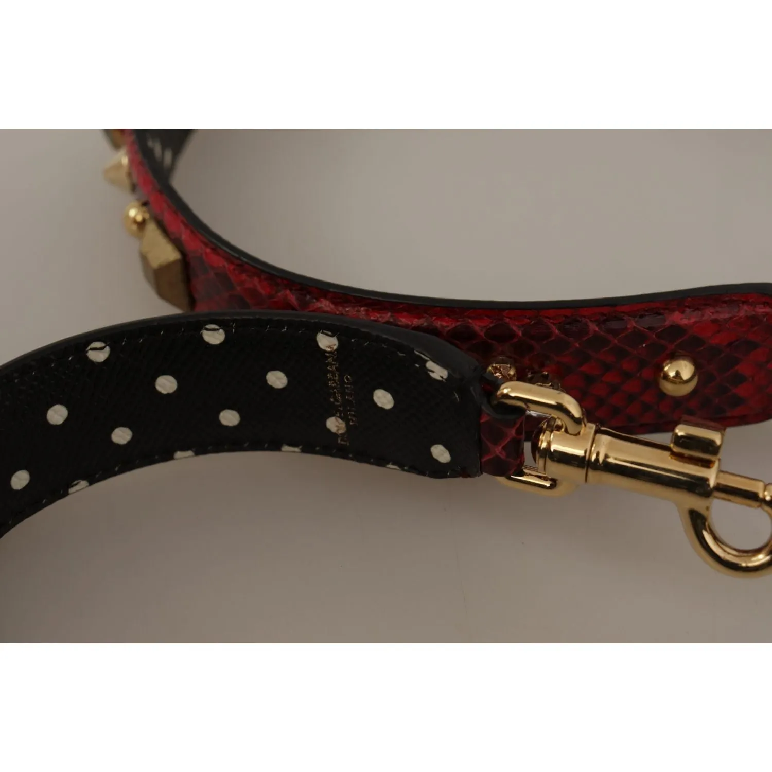 Dolce & Gabbana Red Python Leather Shoulder Bag Strap