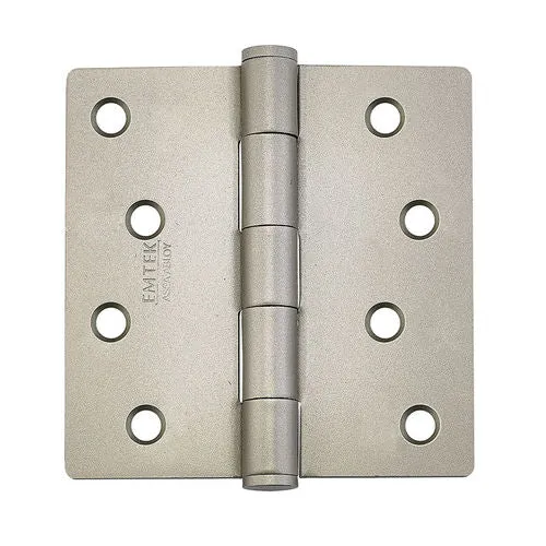 Emtek 91024 Steel Plain Bearing Hinge, 4" x 4", with 1/4" Radius Corners - Sold in Pairs